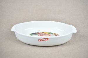 PLAT A FOUR PYREX SIGNETURE OVAL 30*20CM BLANC 